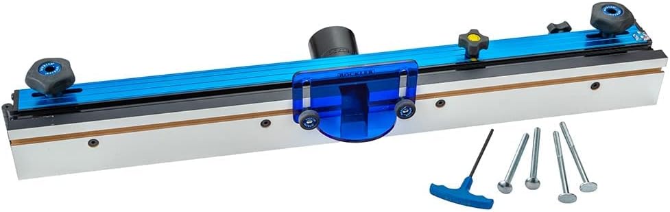 Router Table Fence – w/Micro-Adjustment Knob – Set Includes Router Fence Dust Port, Bit Guard, MDF Fences, Joinery Bars
