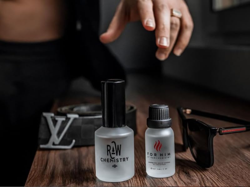 Pheromone Infused Cologne for Men - For Him 1 oz Spray by RawChemistry | Long Lasting Perfume for Men, Mens Body Spray, Premium Cologne Oil Notes, Fine Fragrances for Men, All Day Daily Use, 1 Oz