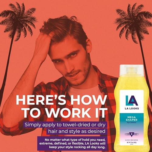 L.A. Looks Mega Shaper Hair Gel - Hold 9 Level - 20 Oz (567g)