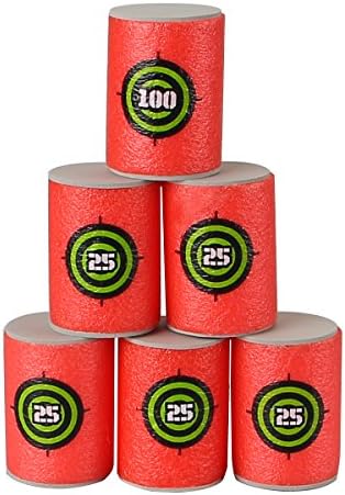Dreampark Bullet Darts Target for Nerf: 24pcs Soft EVA Nerf Targets | Targets for N-Strike Elite Series Blasters - Red Foam Can Target for Kids Boys