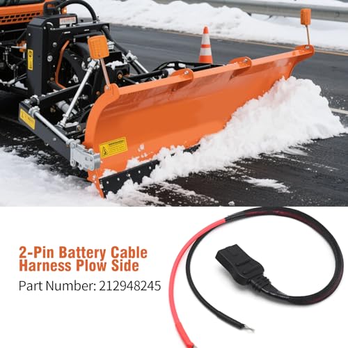 Anxingo 21294 2-Pin Battery Cable Harness Plow Side, Replacement for Western Unimount and Ultramount Straight Blade Plows, Replaces 8245