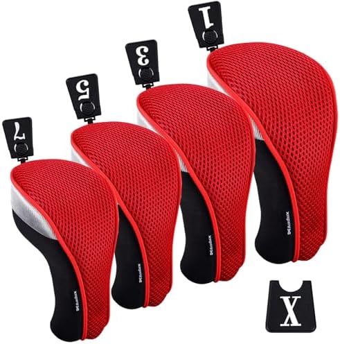 Andux 4pcs/Pack Golf 460cc Driver Fairway Wood Club Head Covers