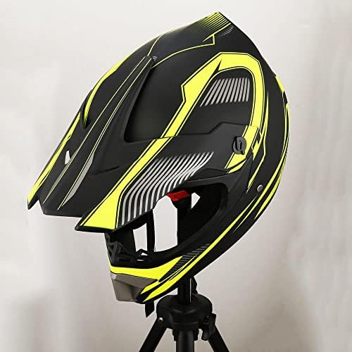 Motocross Offroad Helmet Dirt Bike Helmet BMX MX ATV Helmet Full Face Motorcycle Helmet with Gloves Goggles Mask for Unisex Adult Youth DOT/FMVSS