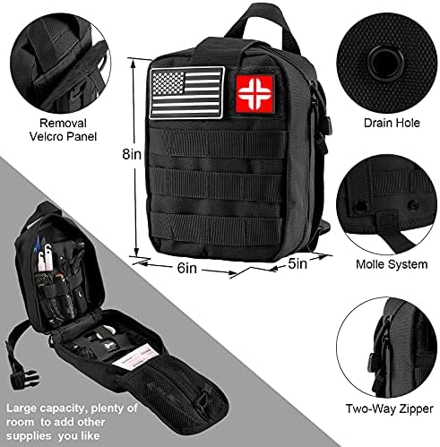 LUXMOM Emergency Survival Kit and First Aid Kit, 142Pcs Professional Survival Gear and Supplies Equipment with Molle Pouch