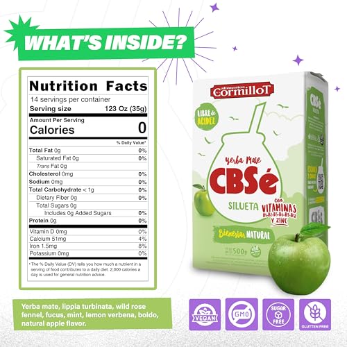 CBSe Silueta Yerba Mate – 500g (1.1 lb) Loose Leaf Herbal Tea – Naturally Flavored Argentine Yerba Mate – Smooth, Balanced, Refreshing