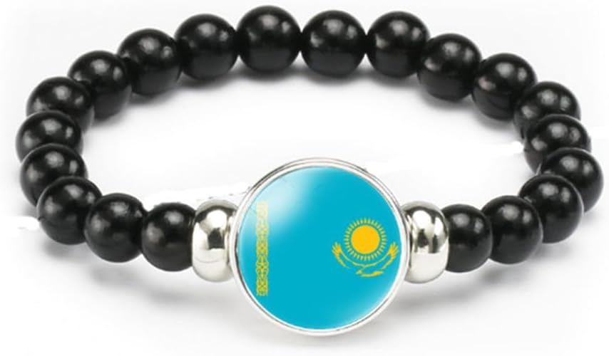 vmcoatdu National Flag Bracelet Elastic Rope Beaded Bracelet Support Your Country Travel Souvenir Gifts for Men Women