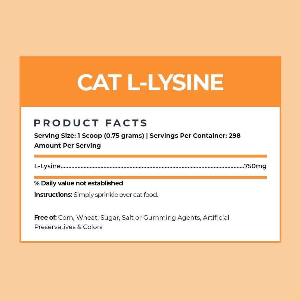 Alpha Paw - Human Grade for Pets - Cat Lysine Supplement - Extra Servings 5-10 Month Supply - Natural Lysine (8 Ounces/227 Grams)