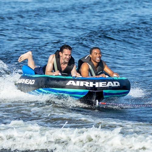 Airhead G-Force Towable Tube for Boating, 1-4 Rider Inflatable Boat Tube for Water Tubing, Heavy Duty Full Nylon Cover, Stabilizer Fins with Neoprene Knuckle Guards, Speed Safety Valve