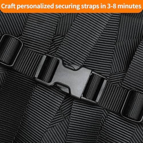 BEYOURD Buckles and Straps Set 1": 6 Yards of Thick Nylon Webbing, 6-Pack Heavy Duty Adjustable Quick Side Release Plastic Buckles