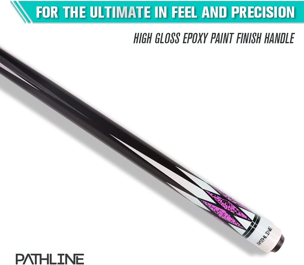 Pool Cue Stick - 58 inch Maple Billiard Pool Stick (Multicolour) | Imitation Turquoise Design, 18-21oz Weight Options, 13mm Leather Tip, For Beginner & Intermediate Player