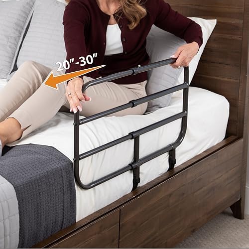 Able Life Bedside Extend-A-Rail, Adjustable Senior Bed Safety Railing and Stand Assist Grab Bar, Extendable Guardrail for Seniors and Elderly Adults