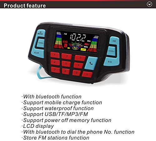 UTV ATV Bluetooth Amplifier Sound System Hand-free Speakers FM USB Audio System Stereo 2.5 Inch Speakers 12V Motorcycle Waterproof Audio FM Radio