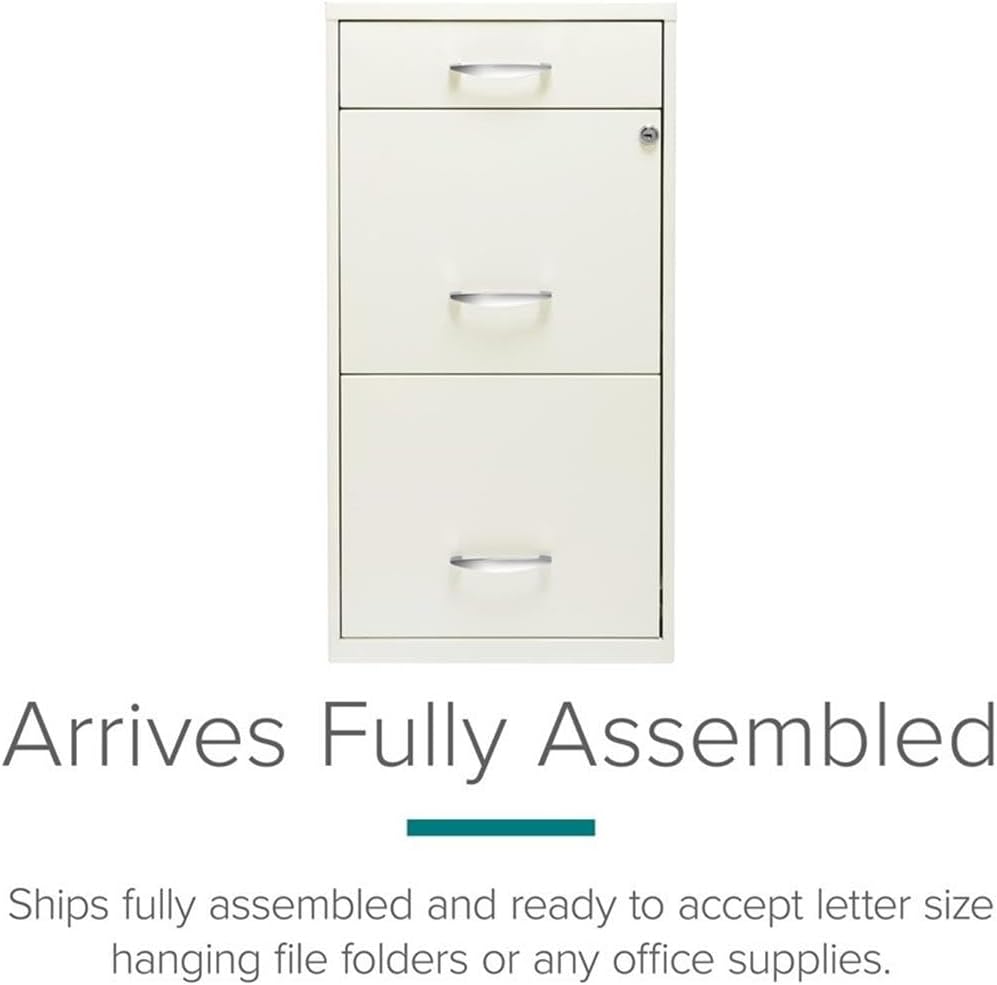 Pemberly Row 3 Drawers 27.32" Vertical Charcoal Metal Filing Cabinet Lockable Pre-Assembled Stationary Letter Size for Home, Office