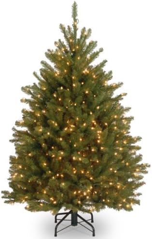 National Tree Company 7ft Pre-Lit Dunhill Fir Artificial Christmas Tree | 700 Clear Lights, 2,144 Tips, Includes Stand, Green