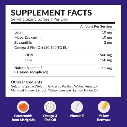 Memory Health Omega 3 - Carotenoids and Vitamin E, For Mental Focus