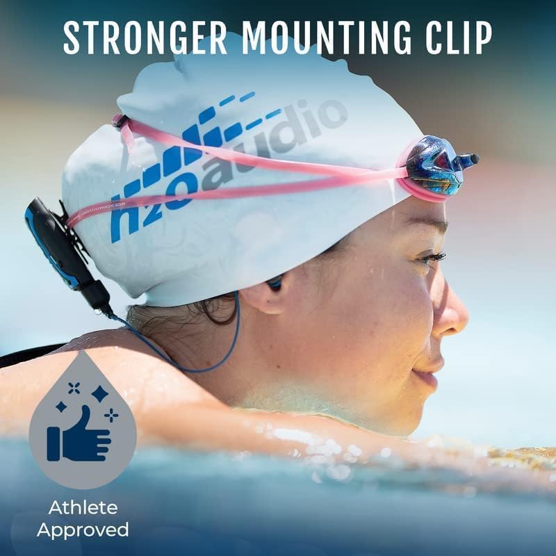 H2O Audio Stream 3 PRO and Surge S+ Earbuds - Underwater Streaming Music Waterproof MP3 Player for Swimming with Bluetooth and Short Cord Underwater