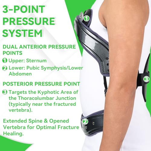 Hyperextension Back Brace, Spinal Lumbar Fracture Thoracic Medical Orthotics Spine Fixation Lumbar Thoracolumbar Brace(M)