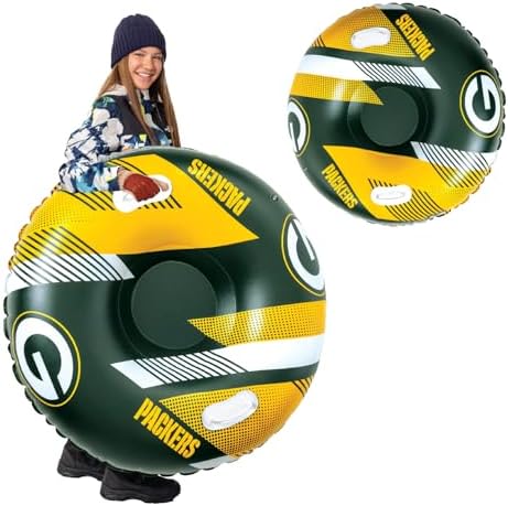 Big Mouth Inc NFL Snow Tube, Heavy Duty Inflatable Snow Sled for Winter Tubing, Ride-On Snow Tube with Handles for Kids and Adults, Outdoor Winter Fun and Football Fan Gifts