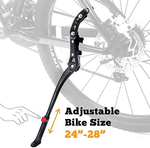 Sataway Bike Kickstand Adjustable Rear Mount Aluminum Alloy Bicycle Kickstand for 24” 26” 700C 27.5” 28” inch Mountain Bike Adult Bike