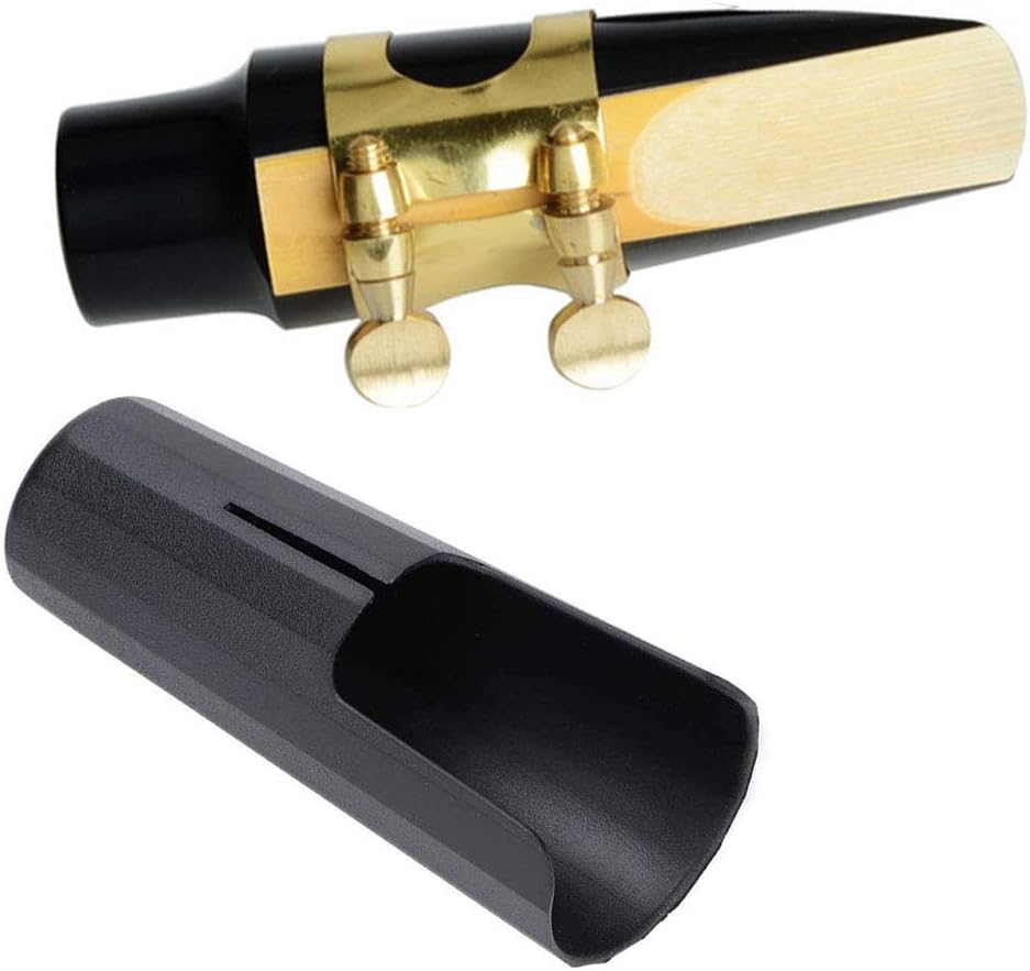 Jiayouy Tenor Sax Saxophone Mouthpiece with One Reed Golden Plated Ligature and Plastic Cap