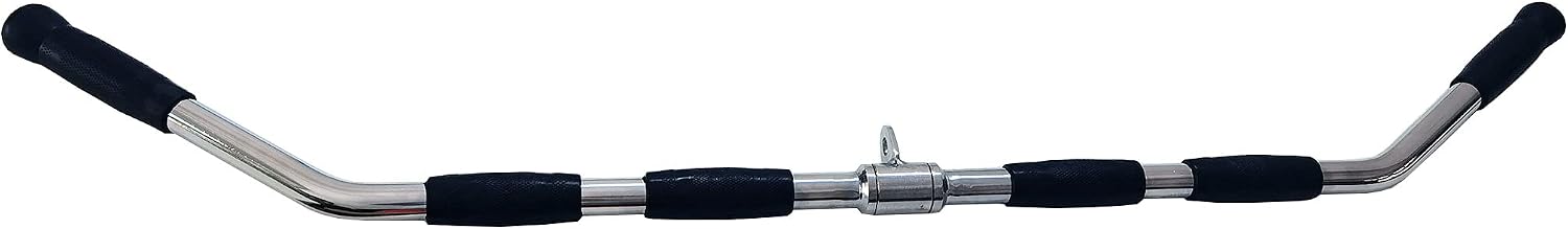 Revolving Lat Pulldown Bar for Cable Machine, Straight Bar with Rubber Grip - Tricep Press Down, Curl & Back Exercise Attachment for Home Gym