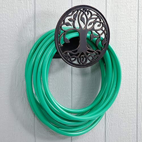 Liberty Garden 671 Wall Mount Decorative Garden Hose Butler, Holds 125-Feet of 5/8-Inch Hose - Patina