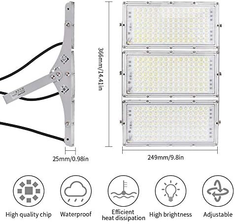 CHARON 300W LED Flood Light, 24000LM Super Bright Outdoor Security Lights with Wider Lighting Angle, 6000K Daylight White