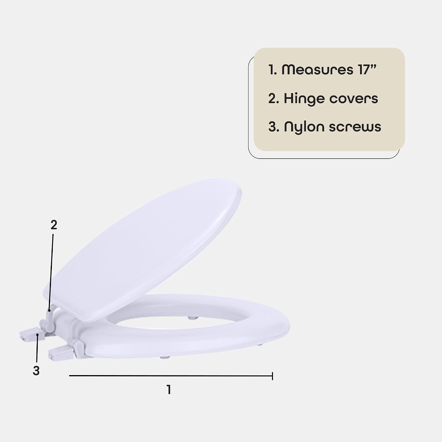 Soft Elongated Vinyl Toilet Seat, Black - 19 Inch Soft Vinyl Cover with Comfort Foam Cushioning - Fits All Elongated Size Fixtures - Easy to Install Fantasia by Achim Home Decor