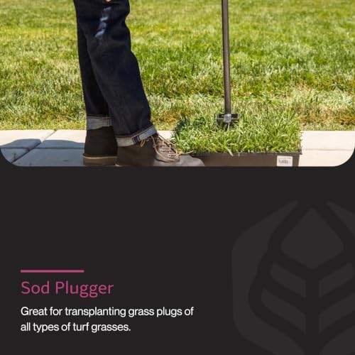 Yard Butler Sod Plugger, No-Bend Lawn Repair for Grass Plugs | Ergonomic No-Bend Sod Plugger for Zoysia, St. Augustine and Bermuda Grass