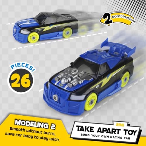 GILOBABY Take Apart Toys for Boys, STEM Building Set with Electric Drill | 26PCS Take Apart Toy, Kid-Safe Electric Drill, Dynamic Lights & Sounds