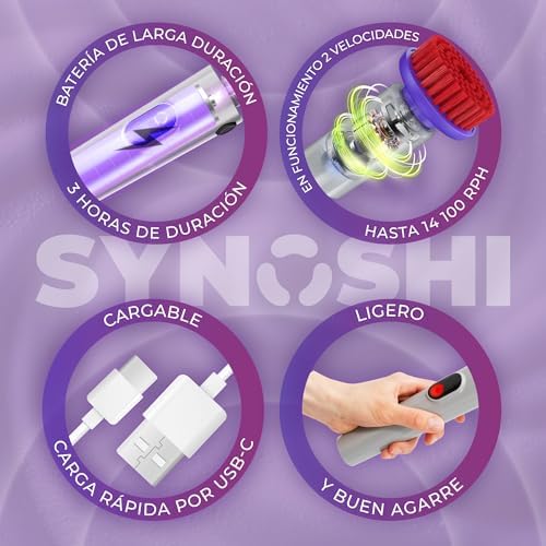 SYNOSHI PRO Electric Spin Scrubber Cordless Cleaning Bathroom Scrubber | Waterproof Shower Cleaning Brush with Adjustable Angles, 2 Speed
