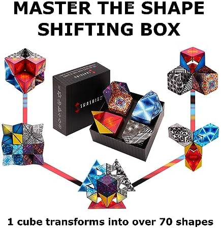 Shashibo Gift Box of 4- The Shape Shifting Box (36 Rare Earth Magnets) STEM/STEAM Fidget Geometric 3D Magnetic Transforming Magnetic Box Magic Cube