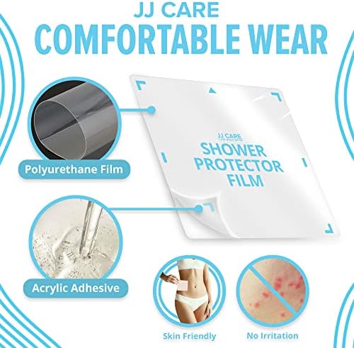 Shower Protector [Pack of 14], 9x9 Dialysis Catheter Shower Shileds Wound Cover, PICC Line Water Barrier, Colostomy Waterproof Bandage Protector