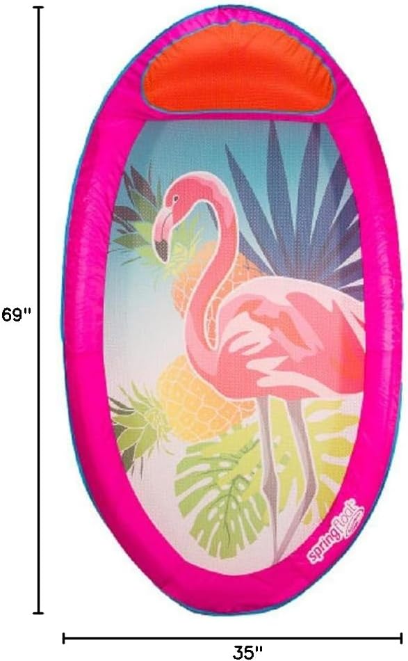 SwimWays Spring Float Pool Lounger - Pink Flamingo