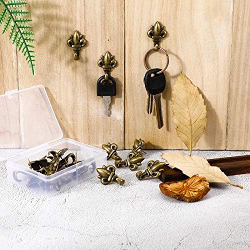Hotop 20 Pieces Zinc Alloy Flower Push Pin Hangers Pin Hook,Lotus