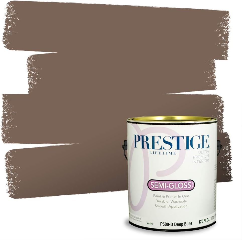 PRESTIGE Paints Exterior Paint and Primer In One, 1-Gallon, Flat, Comparable Match of Sherwin Williams* Sable*