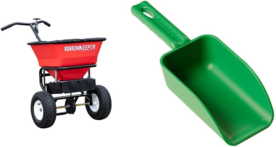 Buyers Products 3039632R Grounds Keeper All Season, Broadcast Walk Behind Push Spreader, 100lb Capacity, for Seed, Fertilizer, Winter Salt & Snow Melt