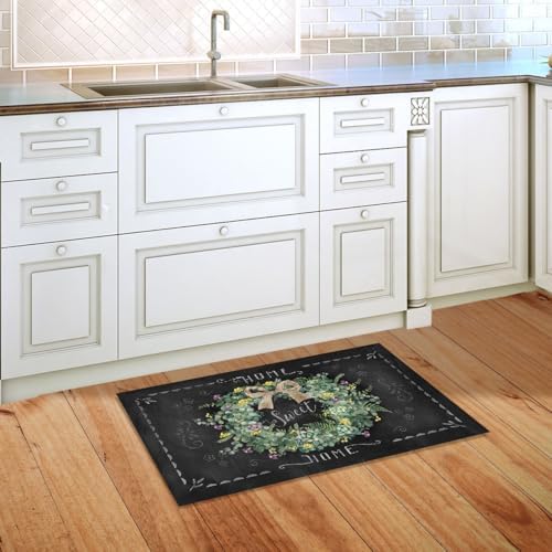 Briarwood Lane Doormat 30x18 Indoor Outdoor Farmhouse Wreath Spring for Spring Doormat