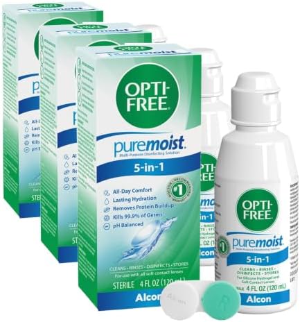 Opti-Free Puremoist Multi-Purpose Contact Lens Cleaning and Disinfecting Solution with Lens Case, 2 Fl Oz (Pack of 1)