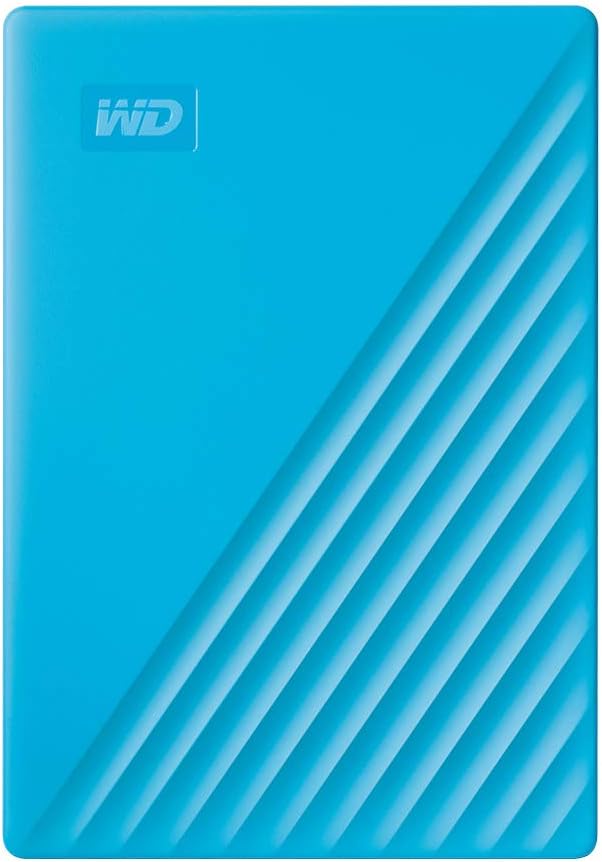 WD 4TB My Passport, Portable External Hard Drive, Blue, backup software with defense against ransomware, and password protection