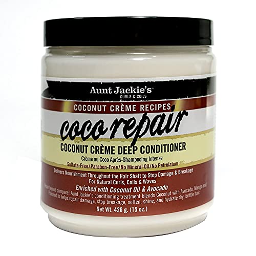 Aunt Jackie's Coconut Crème Recipes Curl Boss Coconut Curling Hair Gel for Natural Curls, Coils and Waves, 15 oz