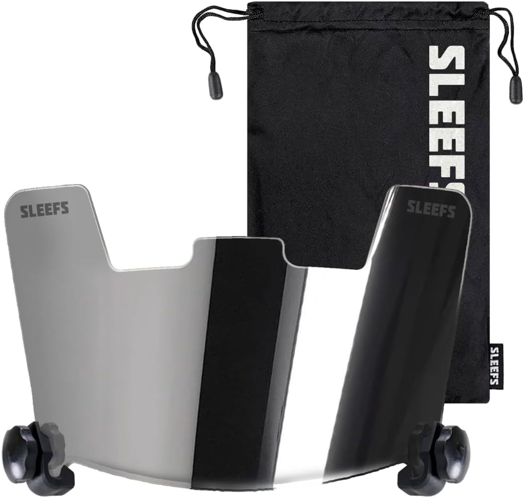 SLEEFS Clear Football Visor for Helmet - Professional Football Visor - Face & Eye Shield - Fits Youth & Adult Helmets - Includes Quick Visor Clips