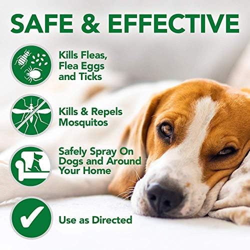 Vet's Best Flea & Tick, Mosquito, Yard & Kennel Spray for Dogs, 32 oz | Plant-Based Yard Treatment, Kills Fleas, Ticks & Mosquitoes, Ready-to-Use Hose Attachment, Safe for Plants, Made in USA