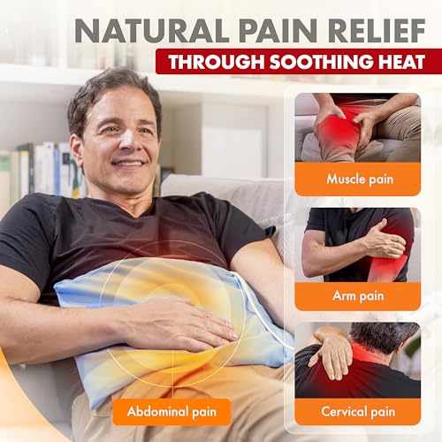 Deluxe Heating Pad Moist/Dry Heat Therapy | Moist & Dry Heat Therapy for Sore Muscles, 4 Heat Settings, Sponge Included, Machine-Washable Cover