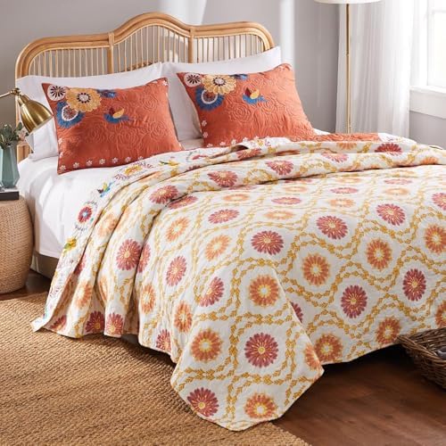Greenland Home Barefoot Bungalow Topanga Quilt Set, 3-Piece Full/Queen, Multi
