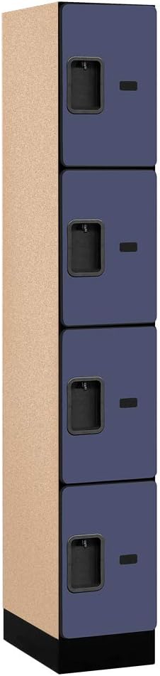 Salsbury Industries Four Tier Designer Wood Locker, Mahogany, 6' 3" x 18"