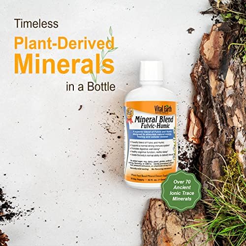 Vital Earth Minerals Fulvic Humic Mineral Blend Liquid – Fulvic Acid Supplement with 70+ Trace Minerals, Electrolytes for Recovery, Balance & Energy