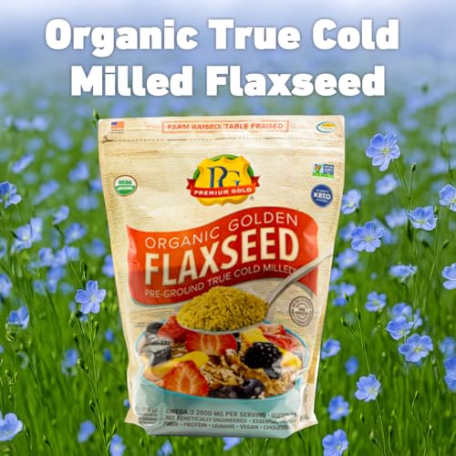 Premium Gold Flax Products Organic Ground Flax Seed, 4 lbs.