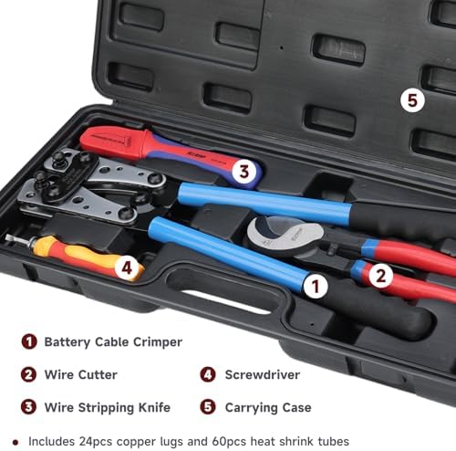 iCrimp Cable Lug Crimping Tool for Heavy Duty Wire Lugs AWG 8-1/0 | Battery Cable Crimper, Battery Terminal, Copper Lugs