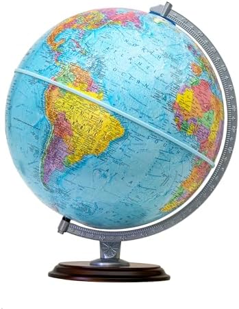 Replogle Student - Educational Classic World globe, Blue Ocean, Raised Relief feature, including a bonus map, made in USA, 12"/30cm diameter